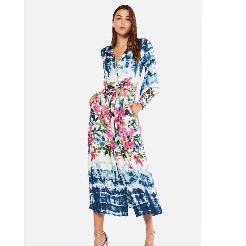 NWT Misa Los Angeles Bettina Tie Dye Floral Dress